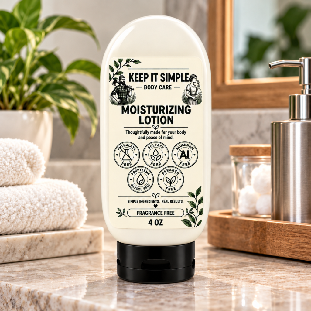 Fragrance Free Body Lotion 4 oz with raw mango butter and coconut oil