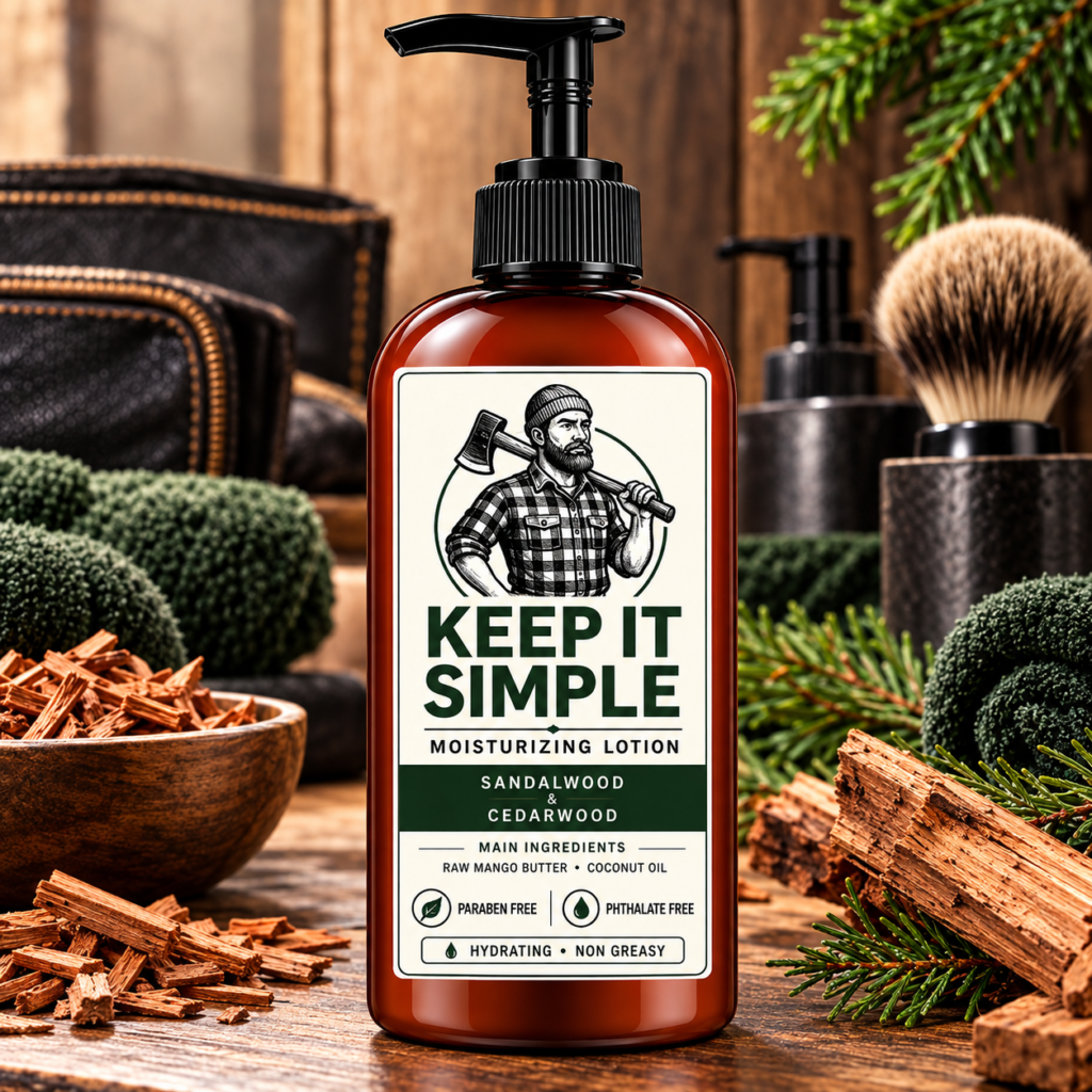 Sandalwood Cedarwood Body Lotion and Post Shave Care 8 oz pump bottle