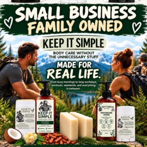 Keep It Simple Body Care natural body care products featuring deodorant, lotion and soap, available for wholesale and bulk deodorant orders