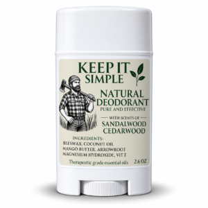 Keep It Simple men's natural sandalwood cedarwood deodorant stick